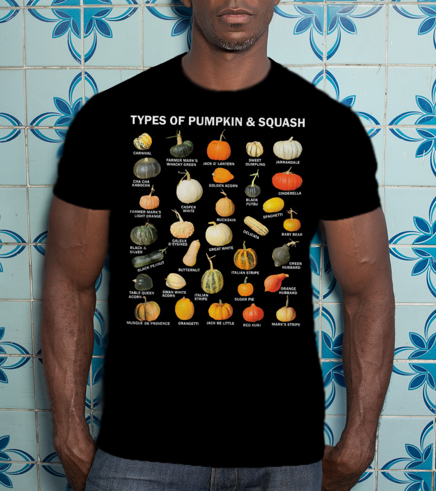 Types Of Pumpkin And Squash Carnival To Mark's Stripe Autumn Harvest T-Shirt