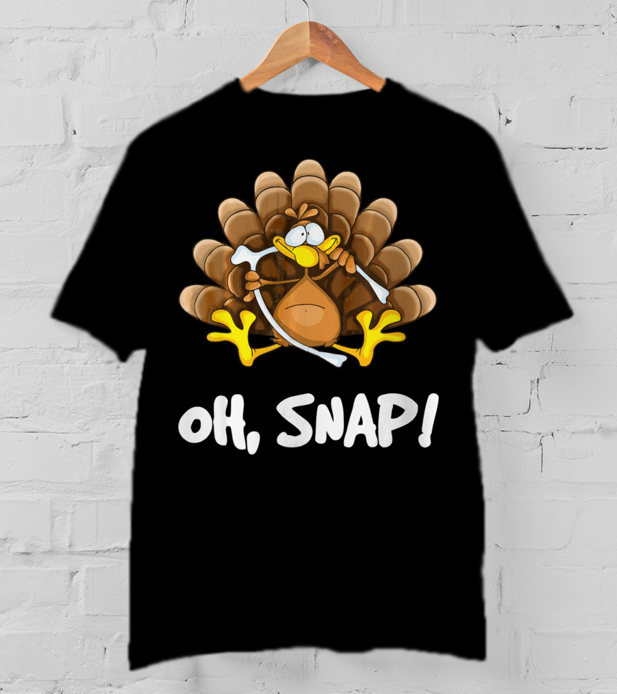 Wishbone Oh Snap Funny Turkey Bone Joke T-Shirt