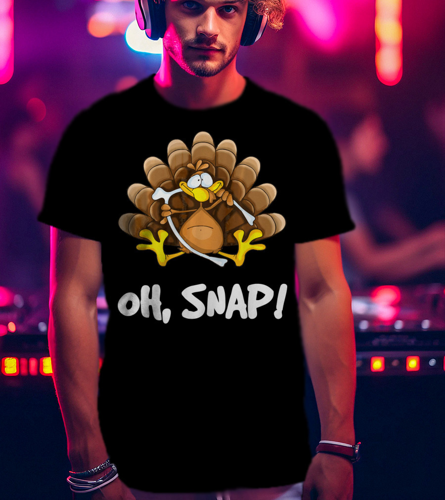 Wishbone Oh Snap Funny Turkey Bone Joke T-Shirt