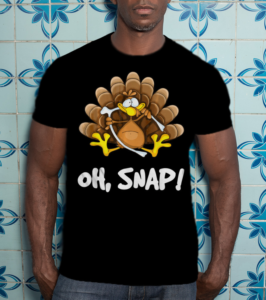 Wishbone Oh Snap Funny Turkey Bone Joke T-Shirt