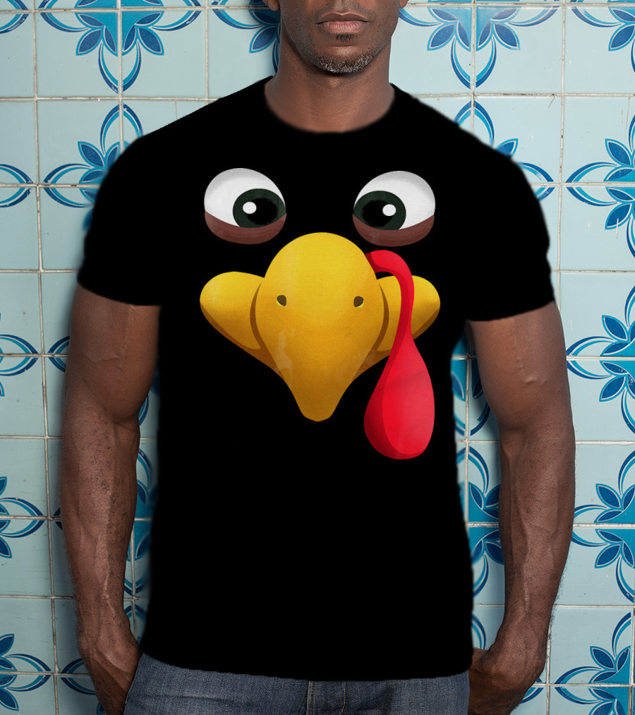 Funny Turkey Face With Realistic Expression T-Shirt