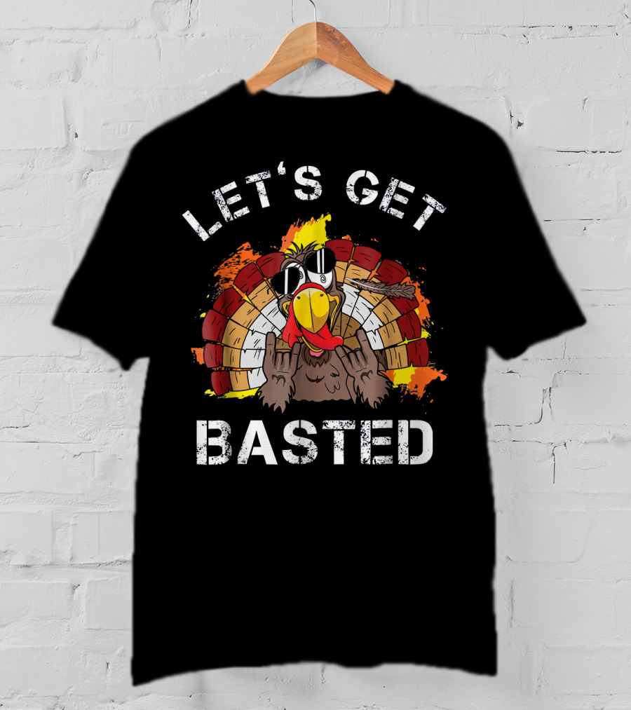 Let's Get Basted Crazy Turkey Mens T-Shirt