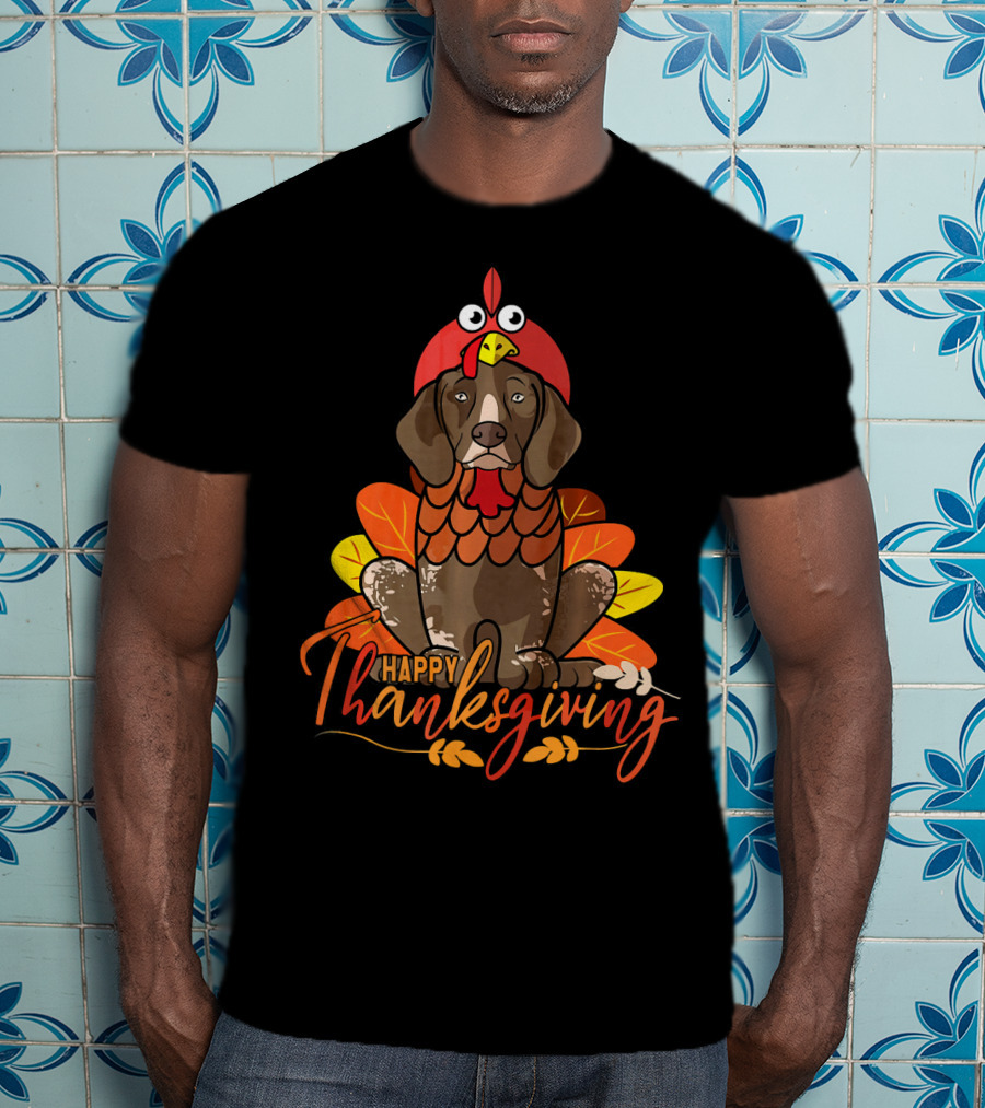 Happy Thanksgiving German Shorthaired Pointer Turkey Costume T-Shirt