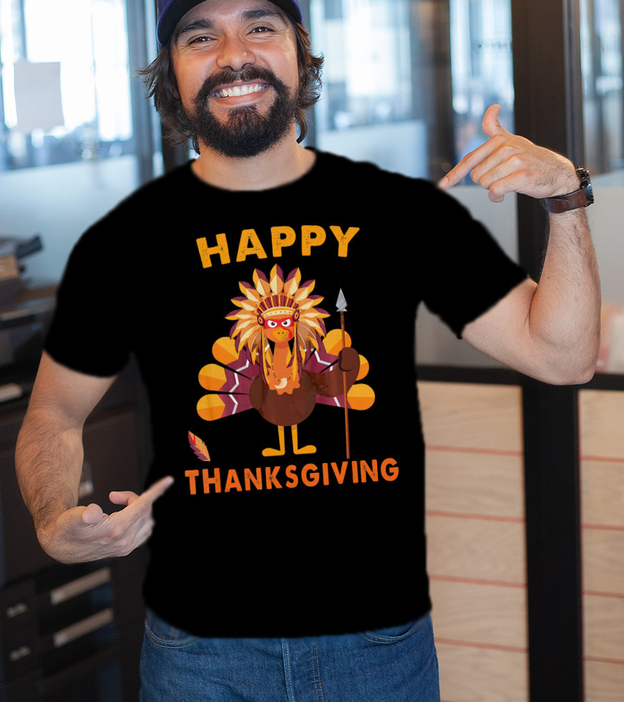 Happy Thanksgiving Native American Indian Turkey T-Shirt