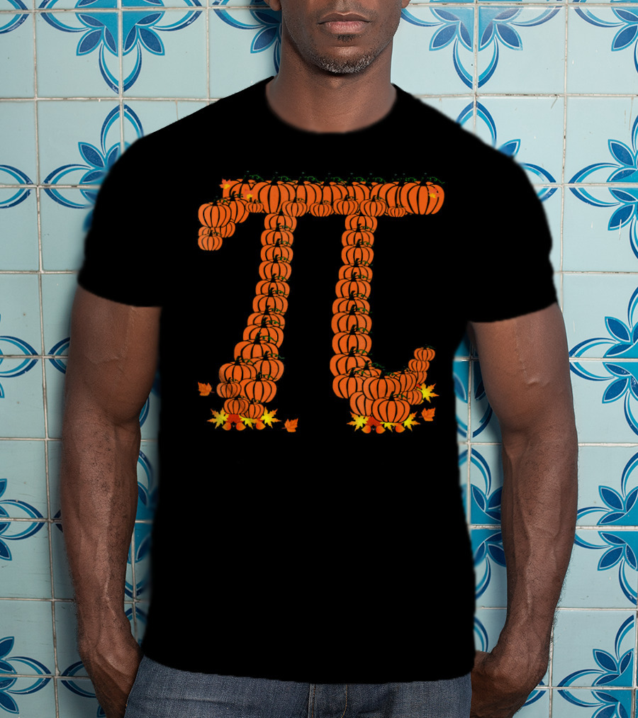 Pumpkin Pi Autumn Pattern With Leaves T-Shirt