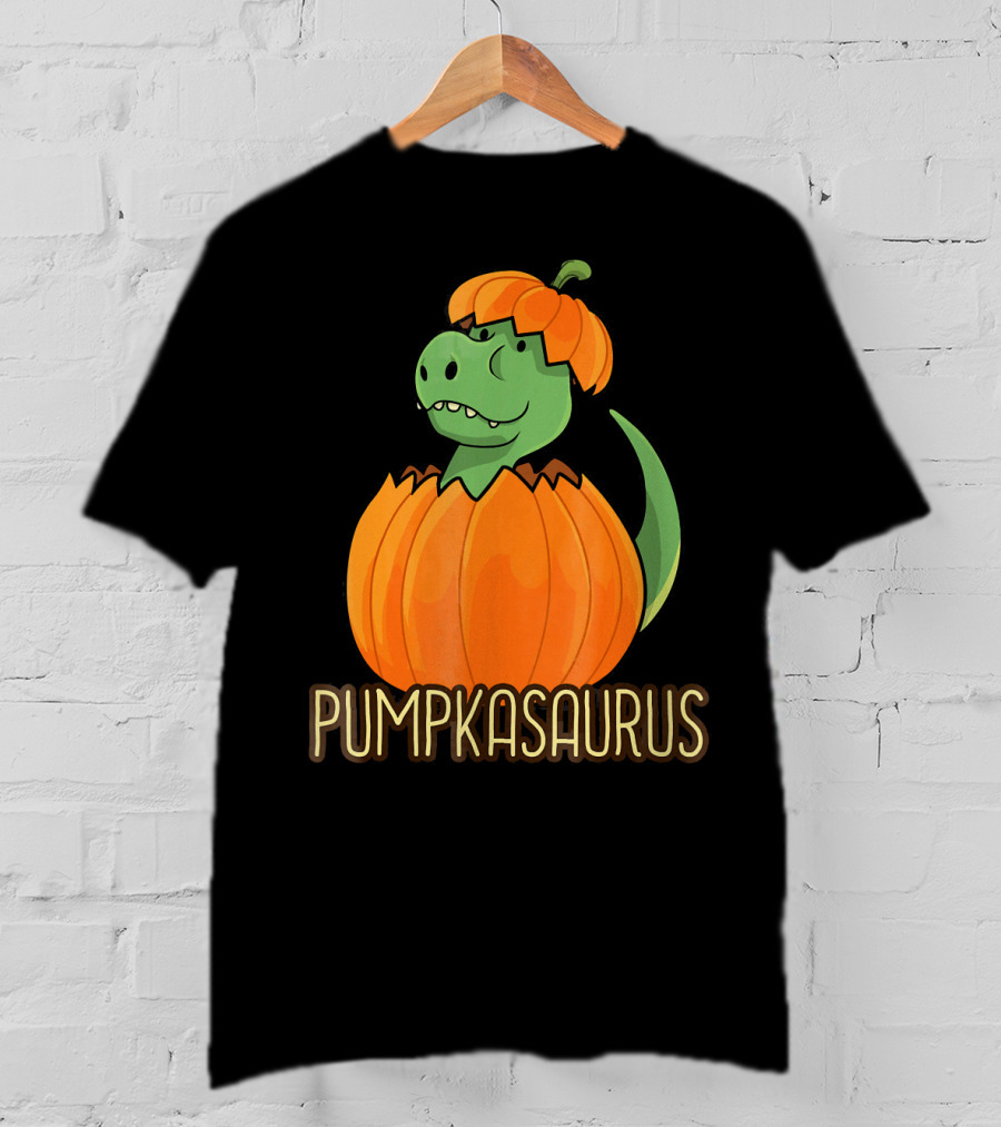Pumpkasaurus Halloween Thanksgiving Dinosaur In Pumpkin T-Shirt