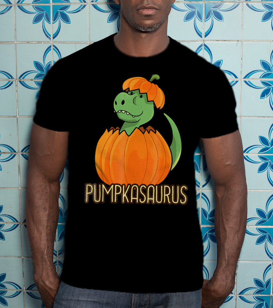 Pumpkasaurus Halloween Thanksgiving Dinosaur In Pumpkin T-Shirt