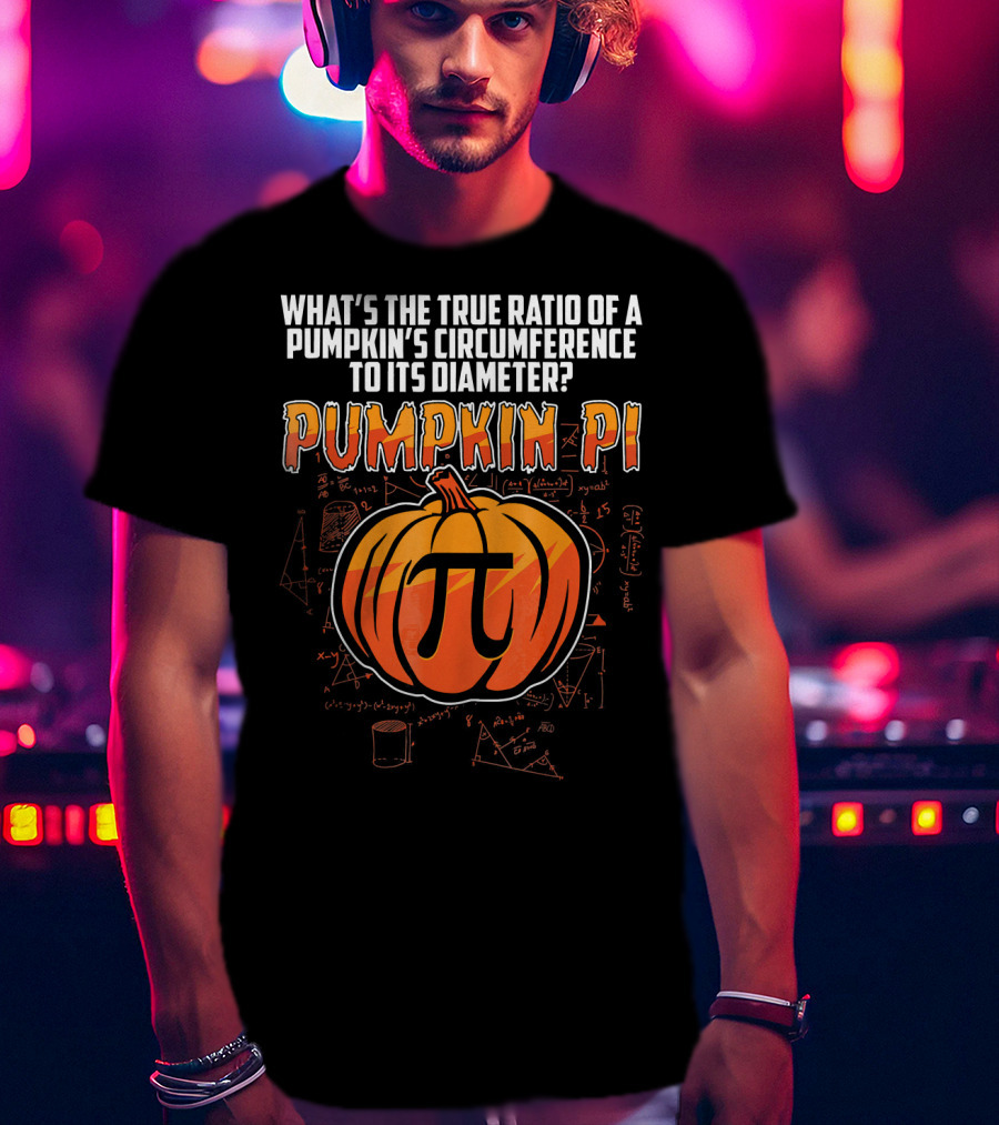 What's The True Ratio Of A Pumpkin's Circumference To Its Diameter Pumpkin Pi T-Shirt