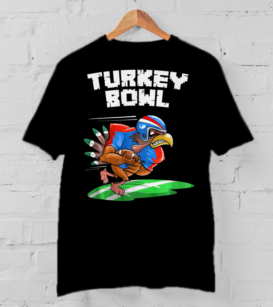 Turkey Bowl Funny Thanksgiving Football Turkey T-Shirt