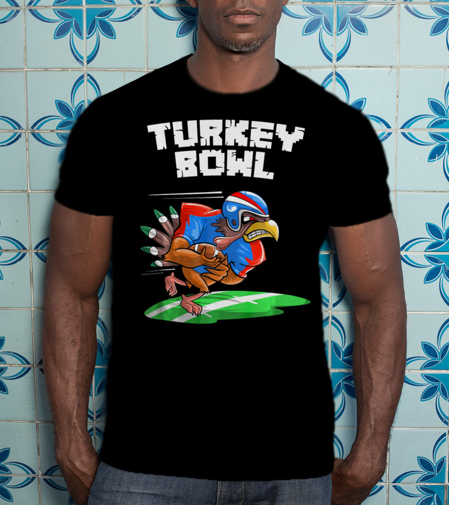Turkey Bowl Funny Thanksgiving Football Turkey T-Shirt