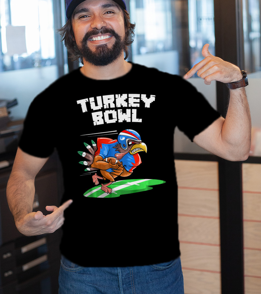 Turkey Bowl Funny Thanksgiving Football Turkey T-Shirt
