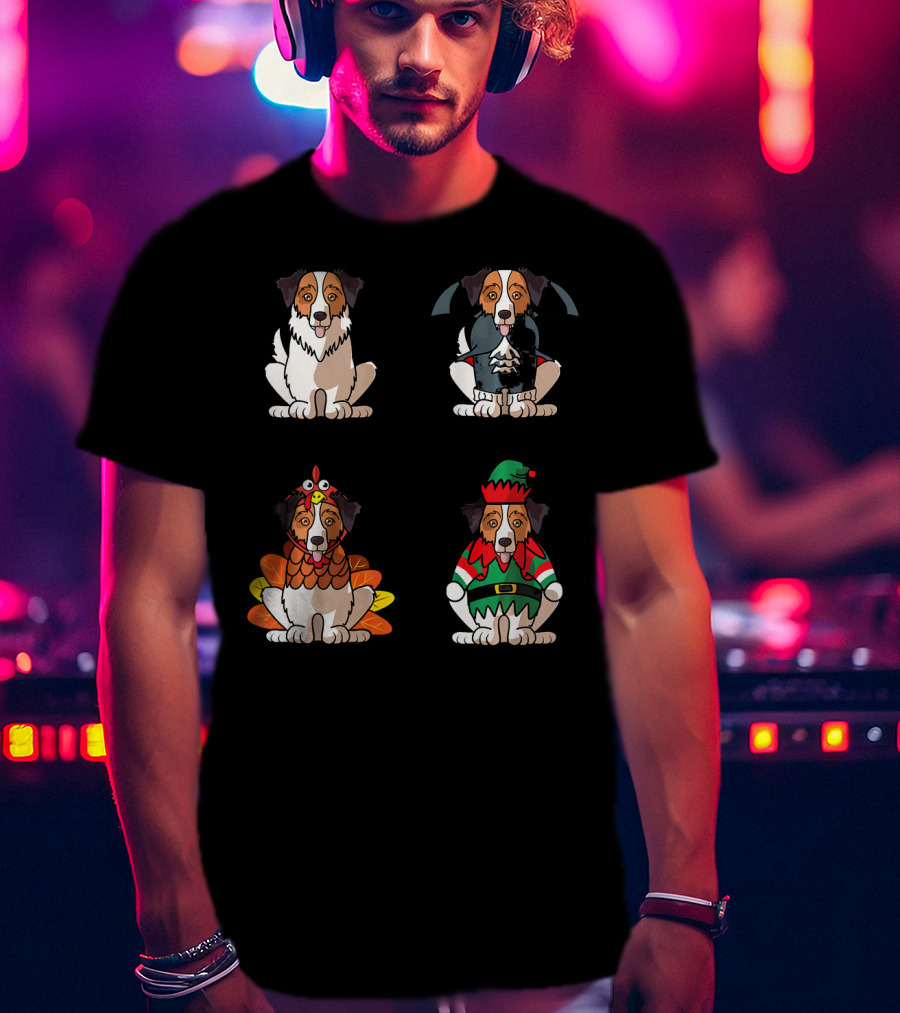 Australian Shepherd Halloween Thanksgiving Christmas Costumes T-Shirt