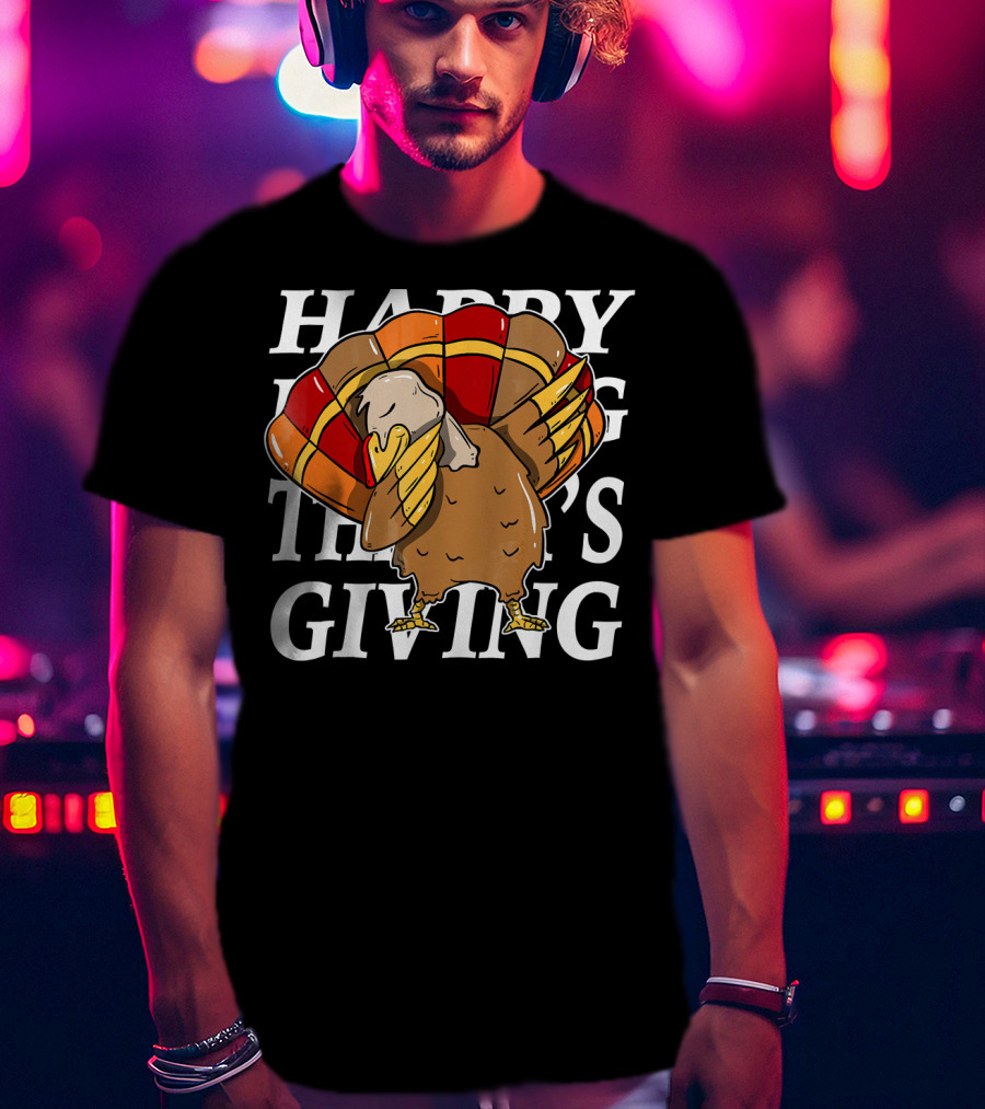 Dabbing Turkey Happy Thanksgiving T-Shirt