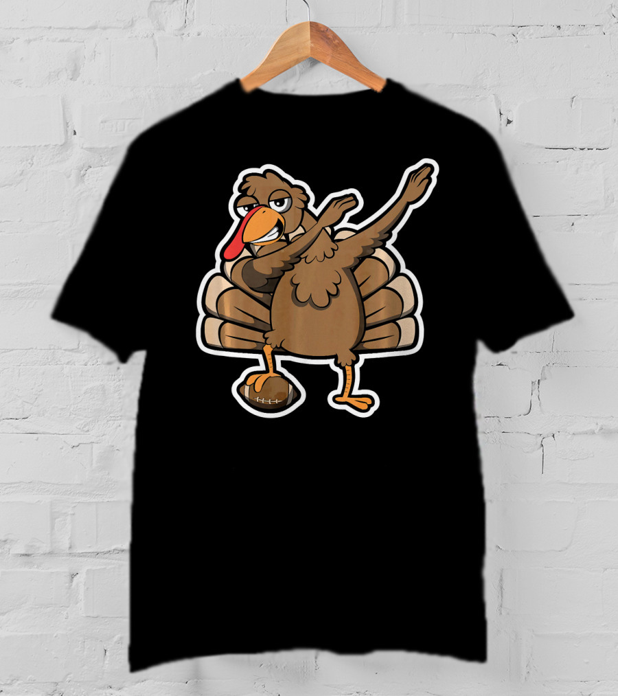 Thanksgiving Turkey Dab Football Touchdown Dance T-Shirt
