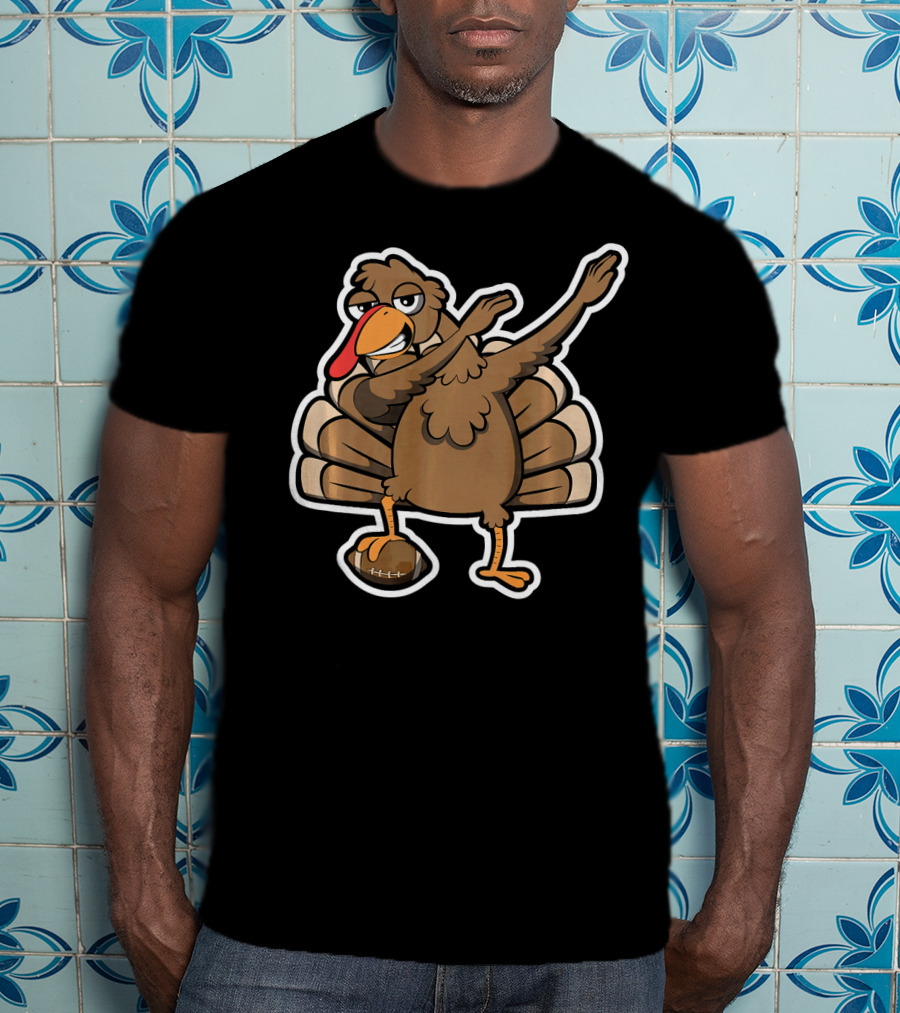 Thanksgiving Turkey Dab Football Touchdown Dance T-Shirt