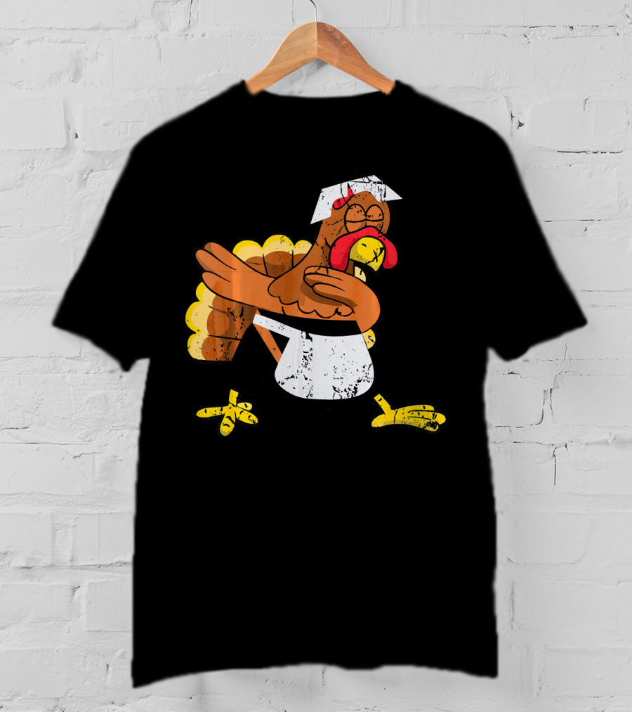 Dabbing Turkey Pilgrim Thanksgiving Dance T-Shirt