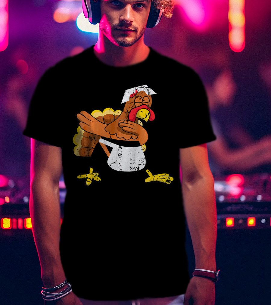 Dabbing Turkey Pilgrim Thanksgiving Dance T-Shirt