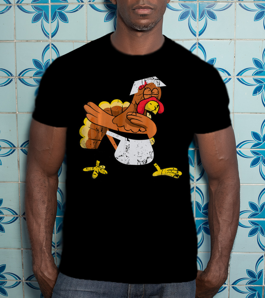 Dabbing Turkey Pilgrim Thanksgiving Dance T-Shirt