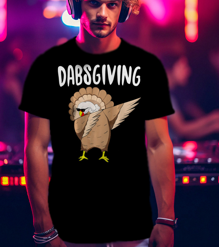 Dabsgiving Cool Dabbing Turkey Funny Thanksgiving T-Shirt