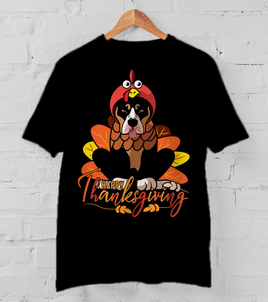 Happy Thanksgiving Funny Pitbull Dog Mom Turkey T-Shirt