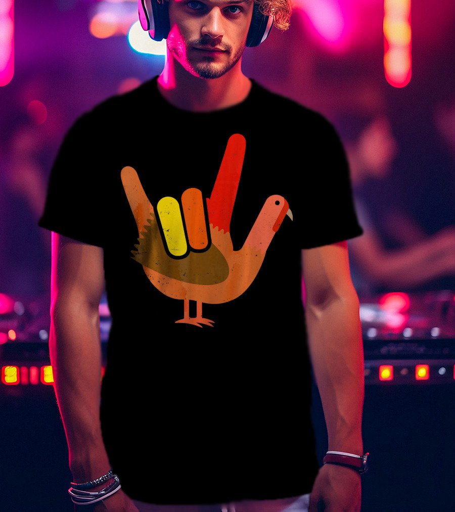 Thanksgiving Turkey American Sign Language Humor T-Shirt