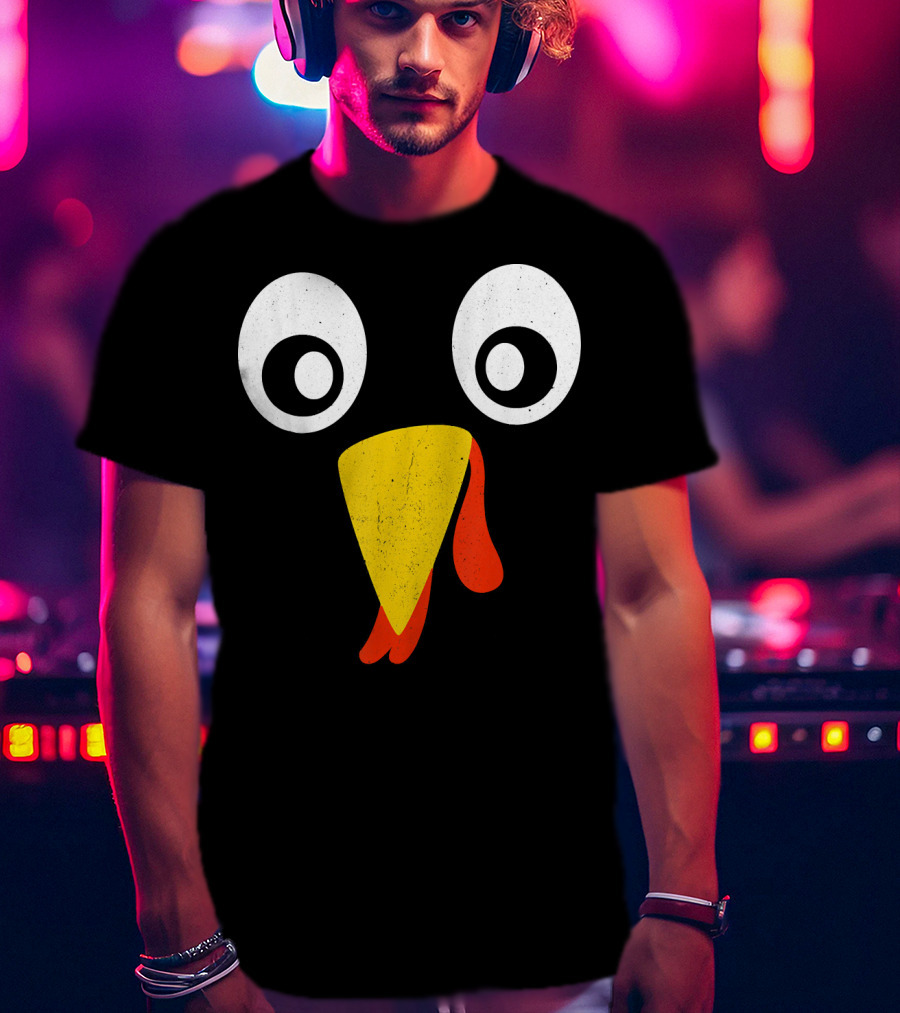 Turkey Face Pilgrim Eyes Beak And Wattle T-Shirt