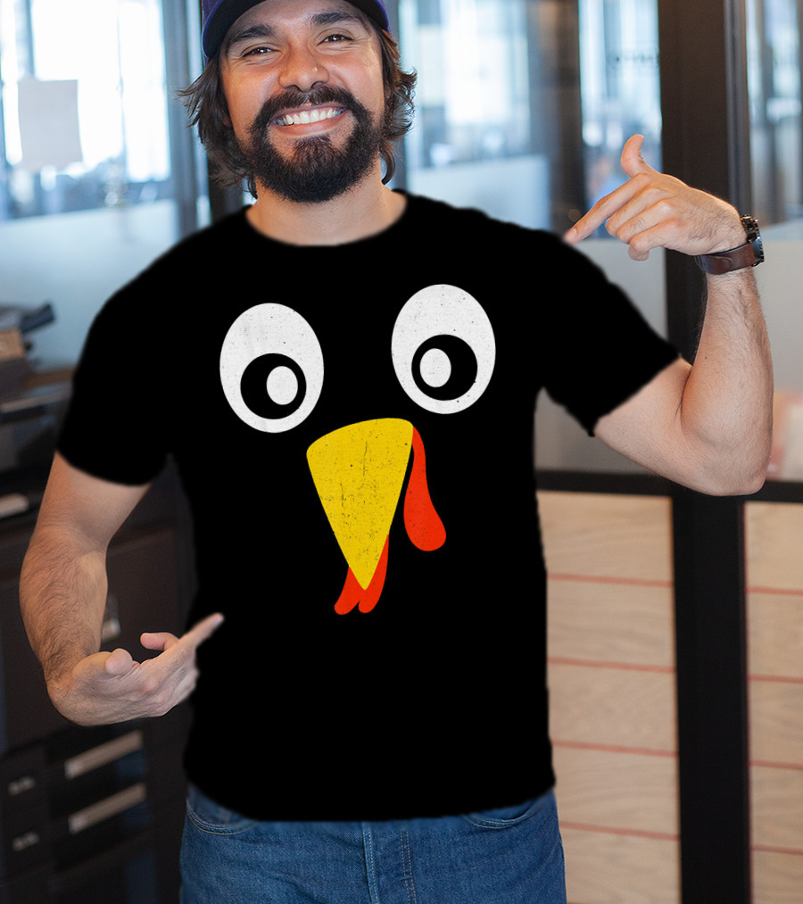 Turkey Face Pilgrim Eyes Beak And Wattle T-Shirt