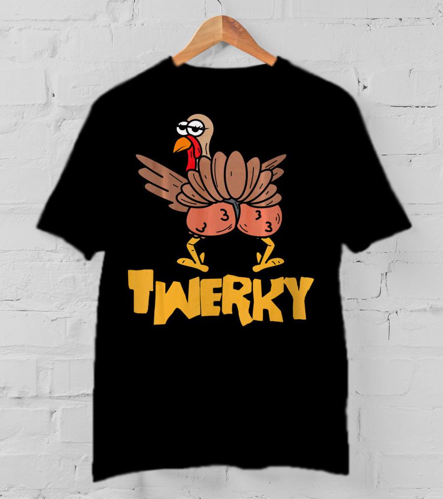 Twerky Thanksgiving Funny Turkey Dance Cartoon T-Shirt