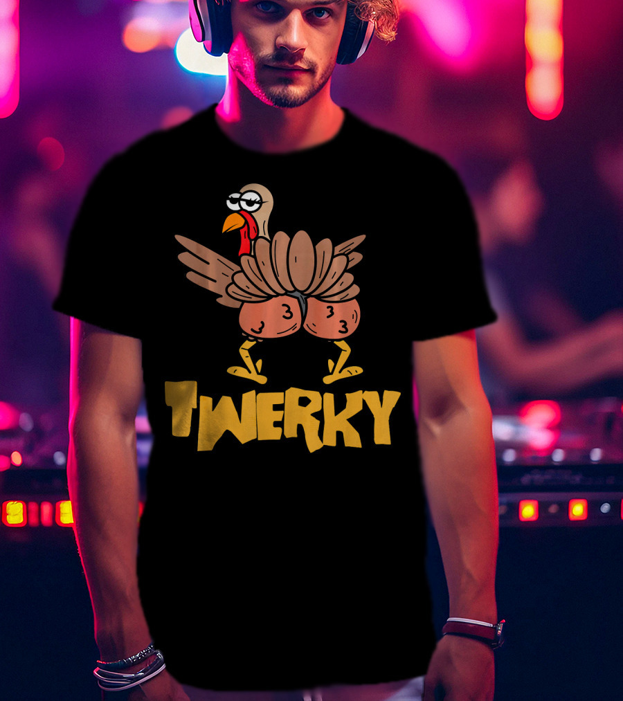 Twerky Thanksgiving Funny Turkey Dance Cartoon T-Shirt