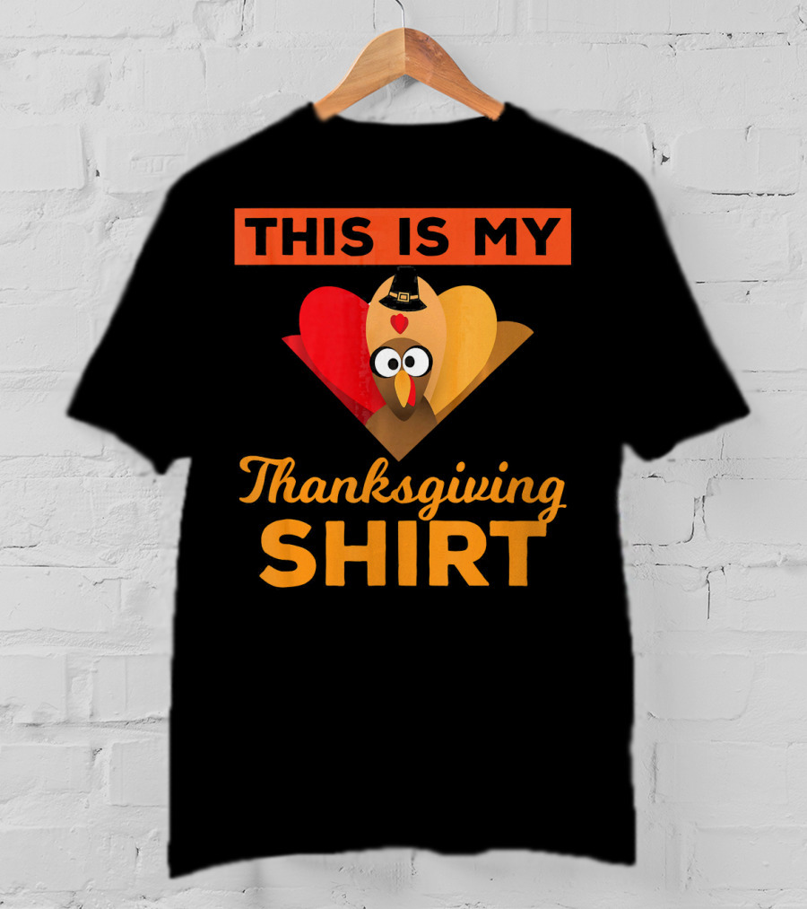 This Is My Thanksgiving Shirt Funny Runaway Turkey T-Shirt