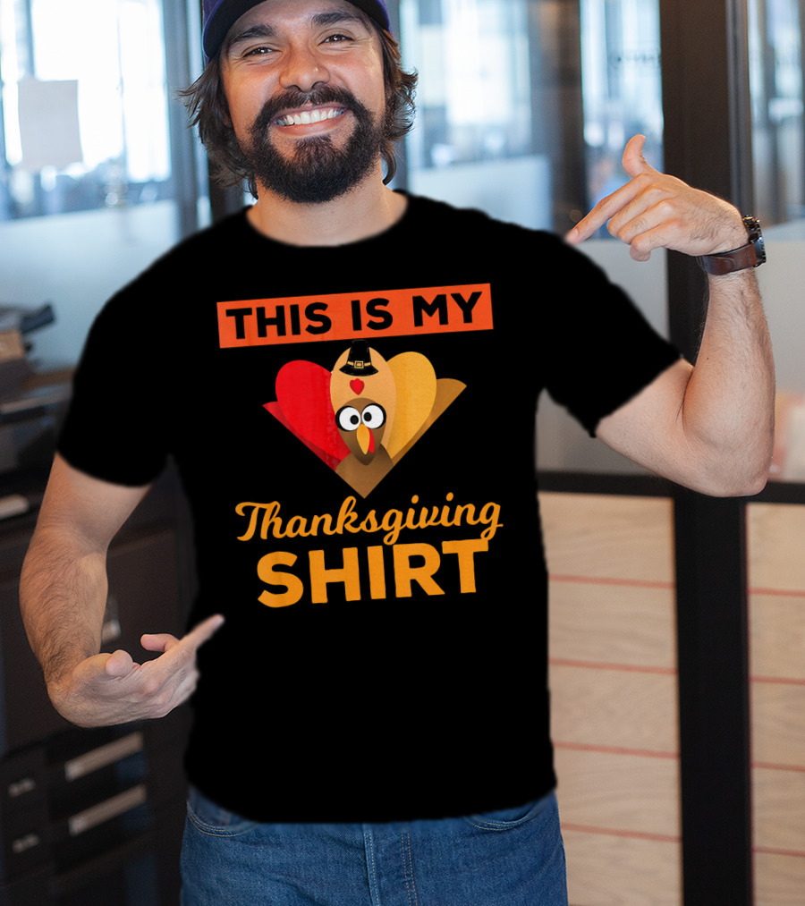 This Is My Thanksgiving Shirt Funny Runaway Turkey T-Shirt