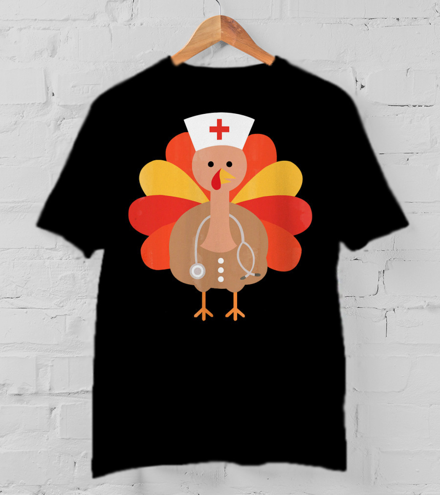 Thanksgiving Nurse Turkey With Stethoscope Cool T-Shirt