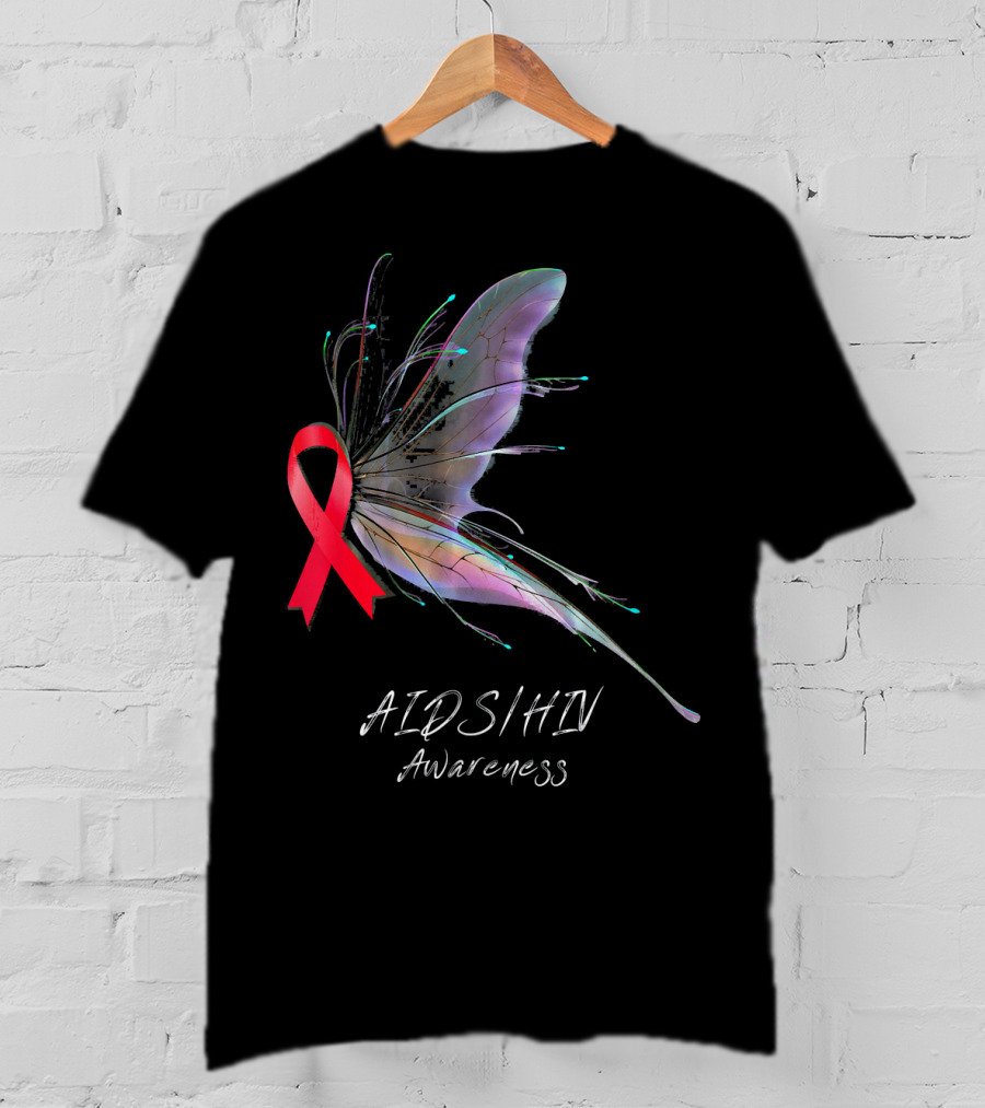 AIDSHIV Awareness Butterfly T-Shirt