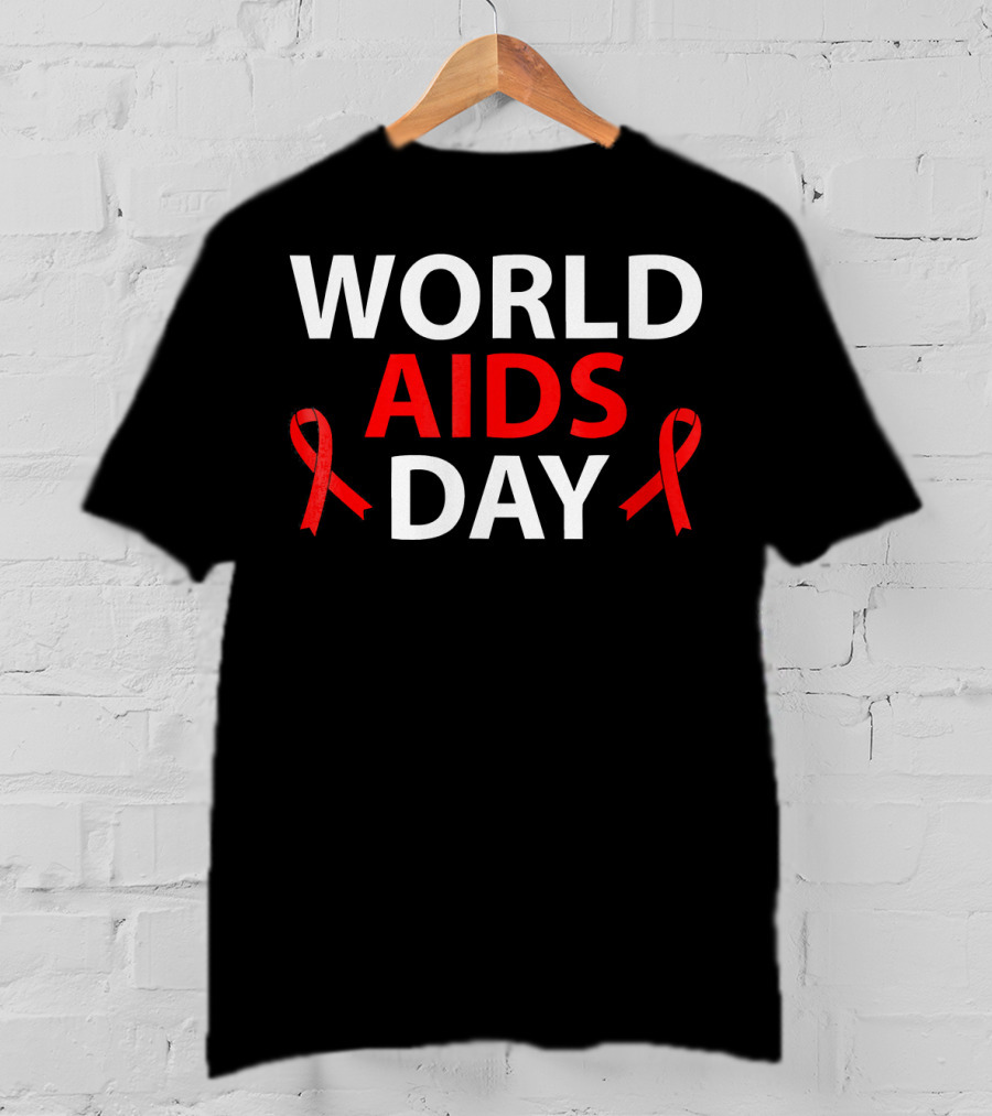 World Aids Day December 1 Red Ribbon Awareness T-Shirt