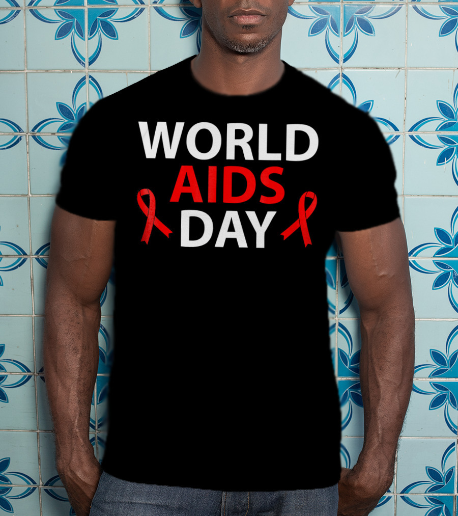 World Aids Day December 1 Red Ribbon Awareness T-Shirt