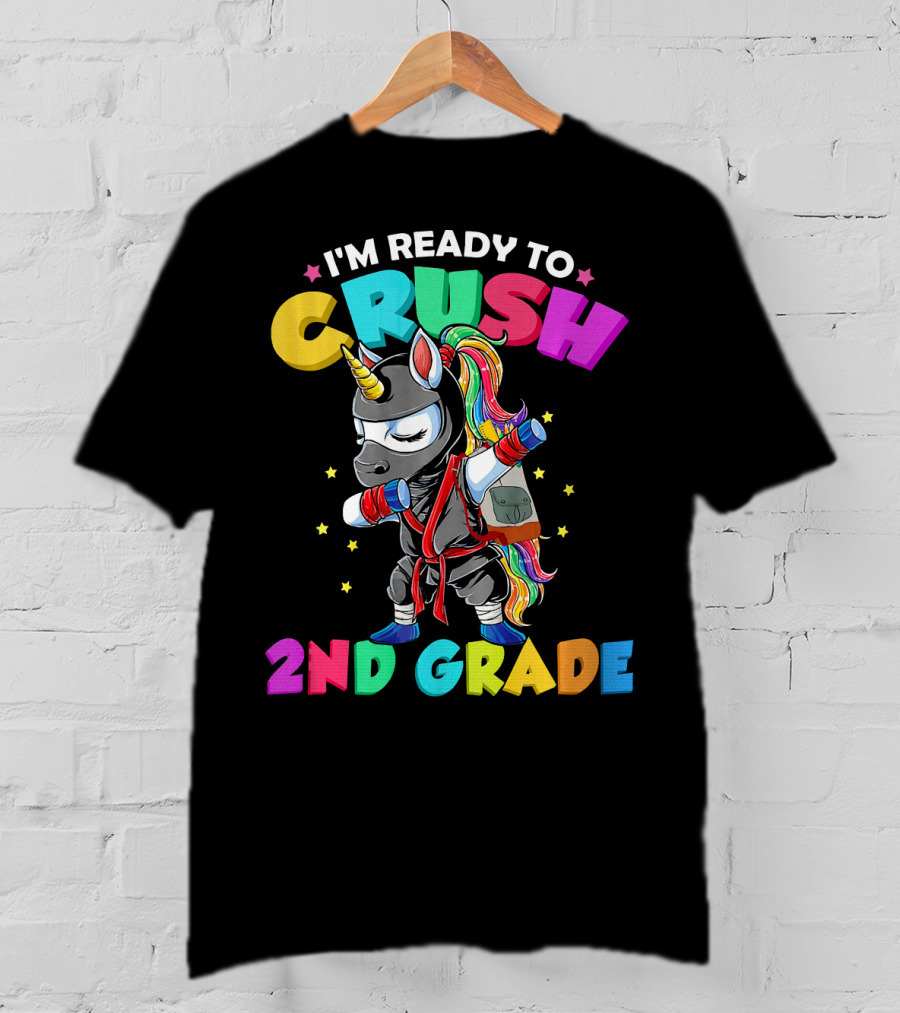 I'm Ready To Crush 2nd Grade Dabbing Unicorn Ninja T-Shirt