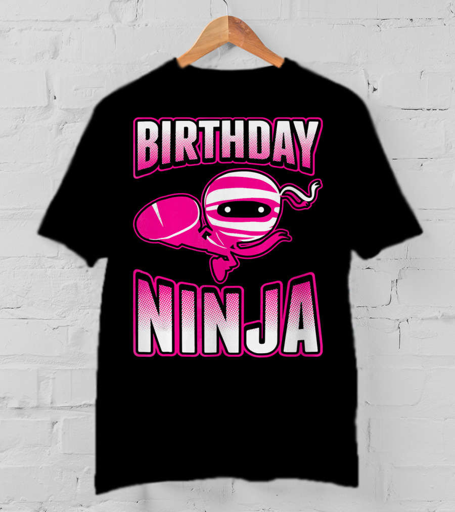 Birthday Ninja Pink Ninja Japa T-Shirt