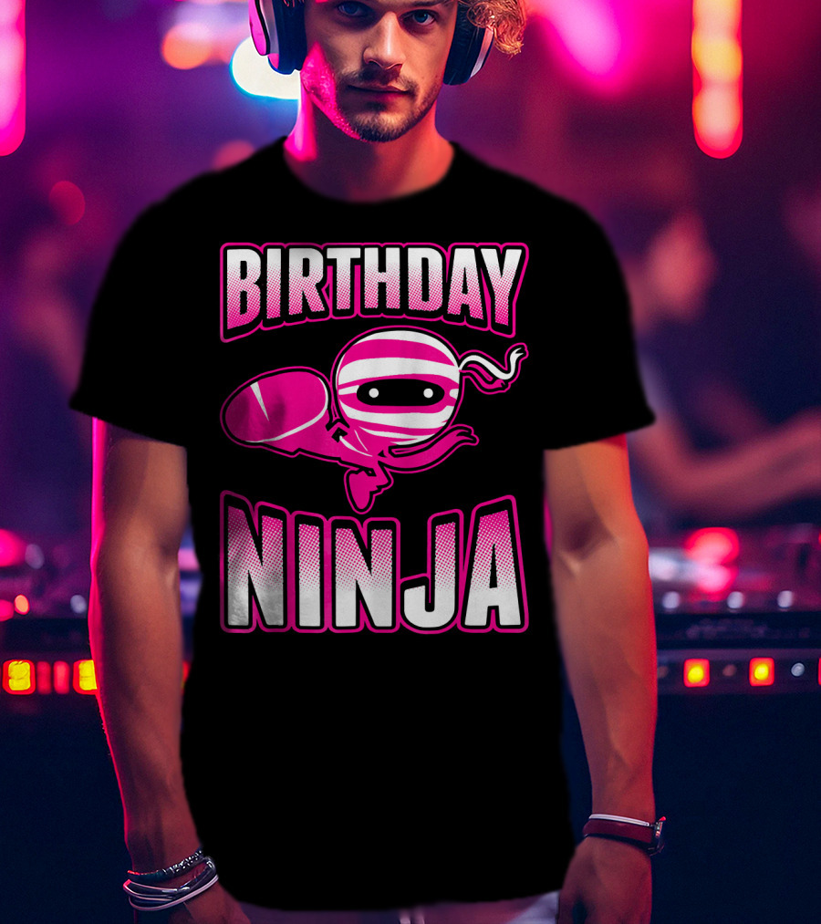 Birthday Ninja Pink Ninja Japa T-Shirt
