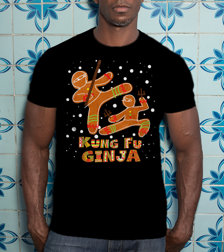 Kung Fu Ginja Gingerbread Ninja Holiday Fight T-Shirt