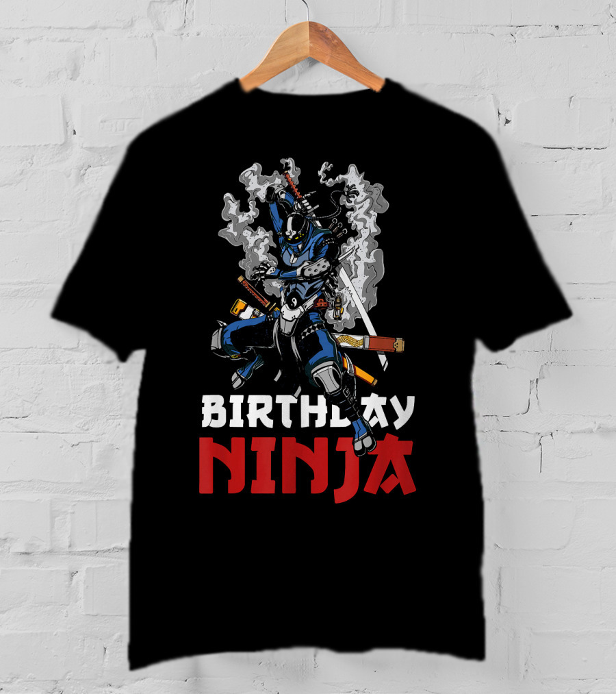 Birthday Ninja Samurai Robot Martial Warrior T-Shirt