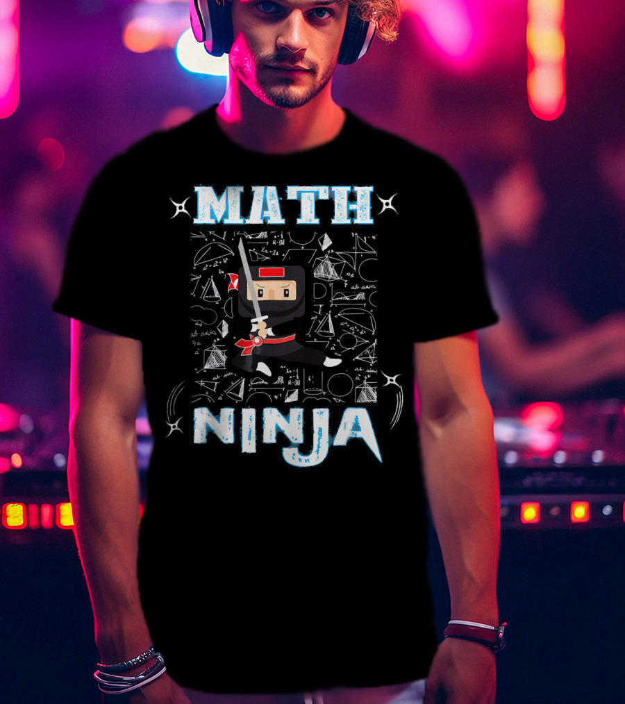 Math Ninja Geometric Cool Maths T-Shirt