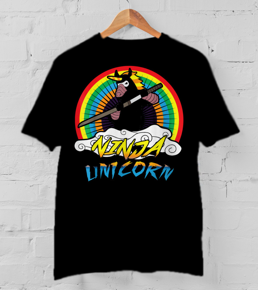 Ninja Unicorn Rainbow Samurai T-Shirt