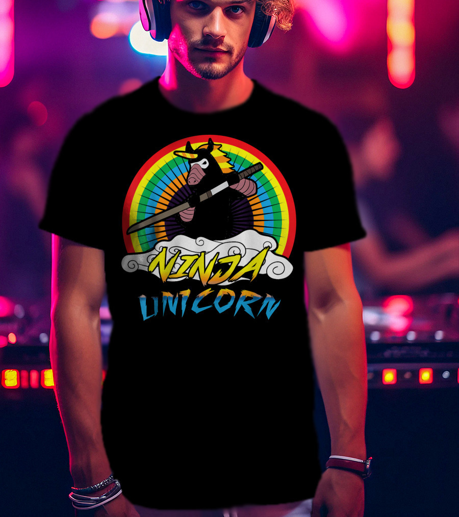 Ninja Unicorn Rainbow Samurai T-Shirt