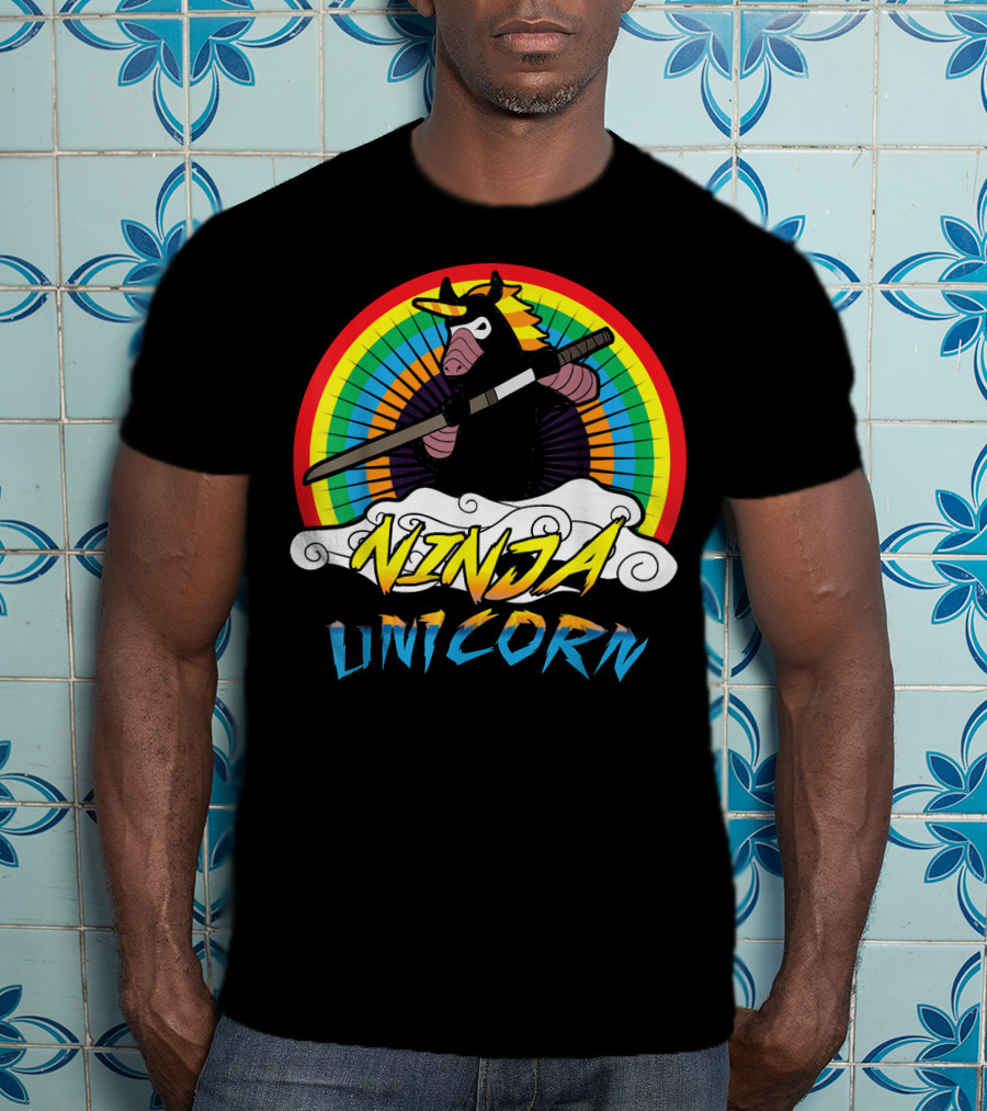 Ninja Unicorn Rainbow Samurai T-Shirt
