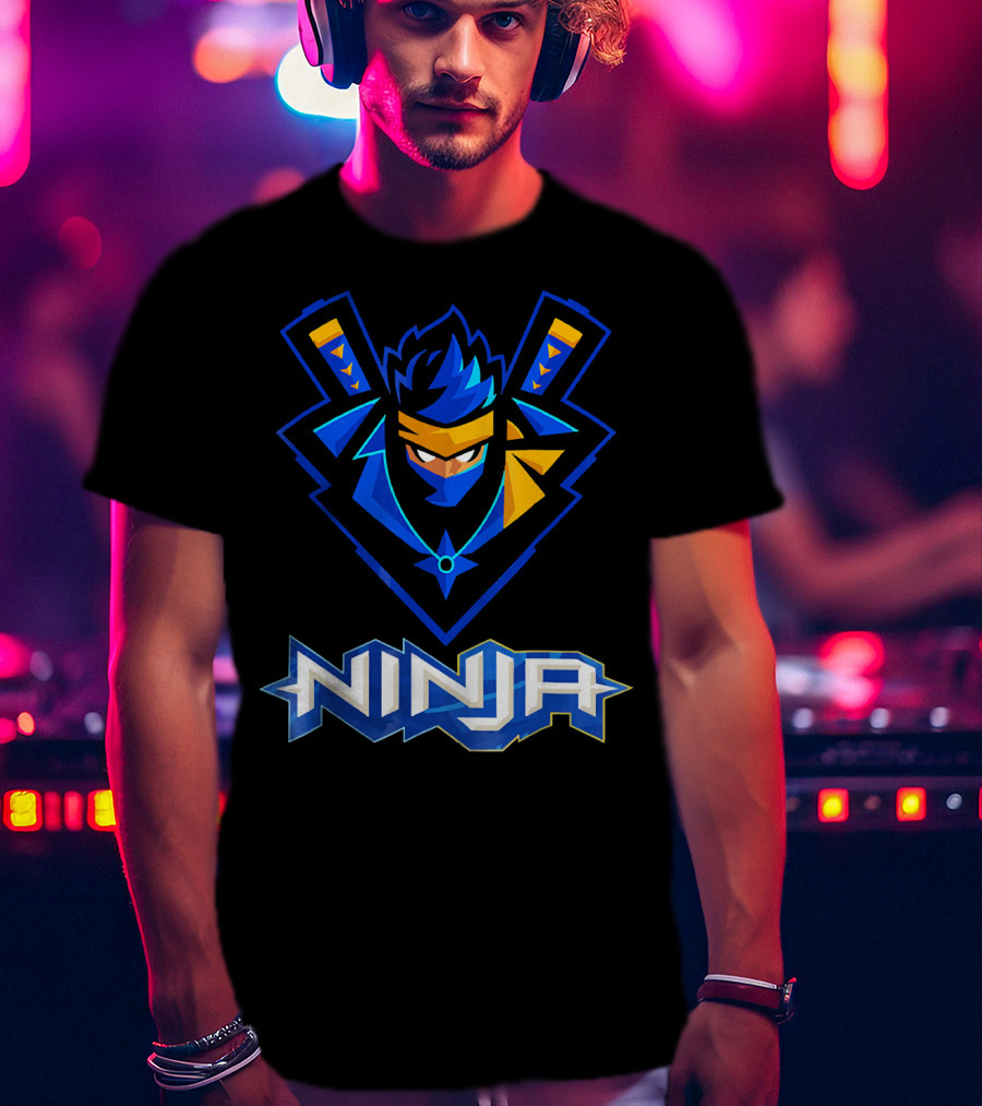 Reas Ninja Logo Ninja Blue And Yellow Design For Fans T-Shirt