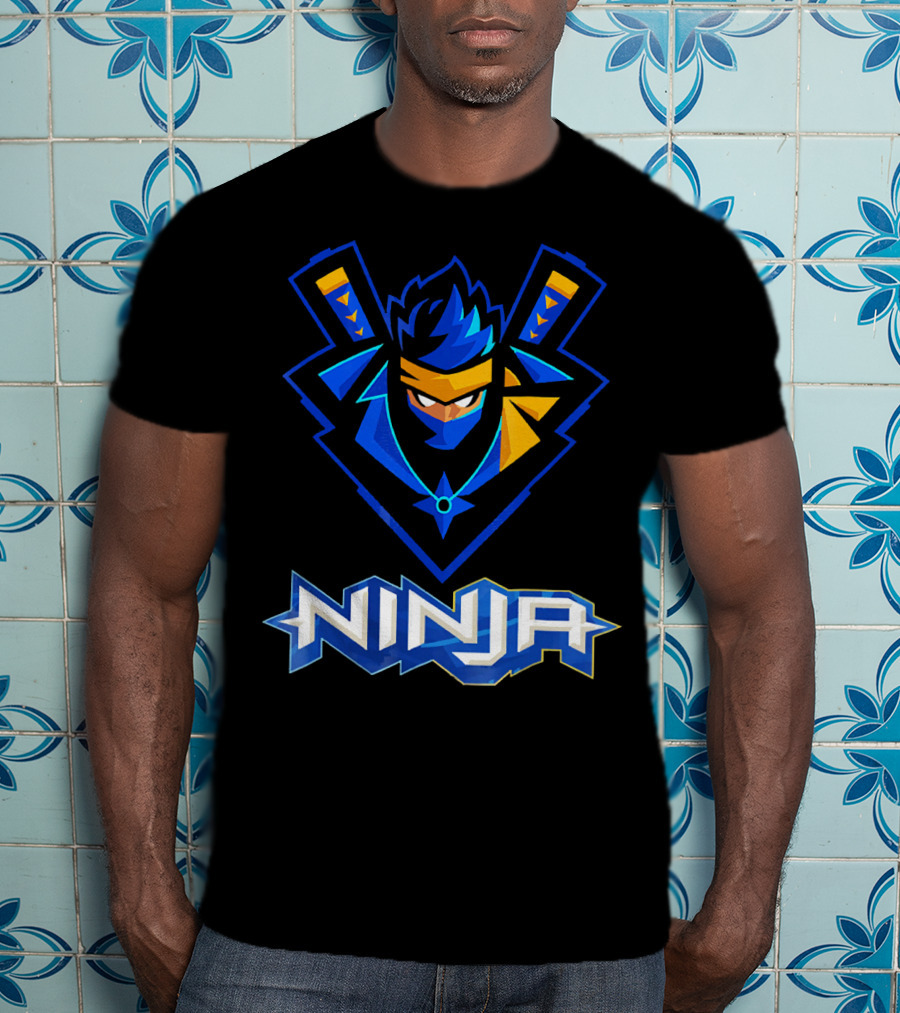 Reas Ninja Logo Ninja Blue And Yellow Design For Fans T-Shirt