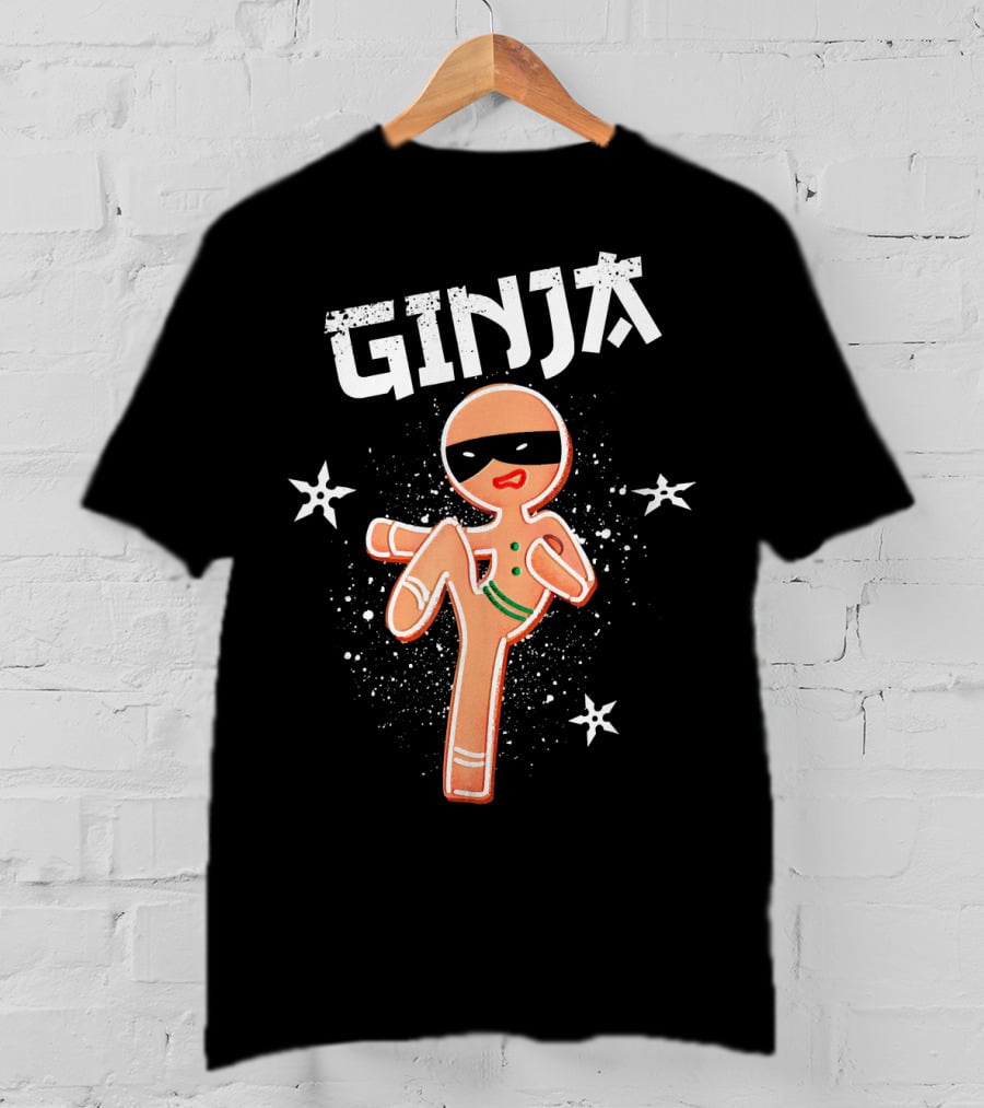 Ginja Ninja Martial Arts Gingerbread Kicker T-Shirt