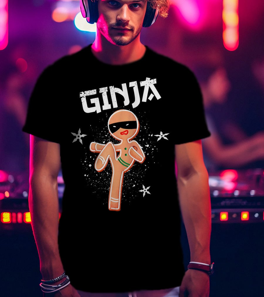 Ginja Ninja Martial Arts Gingerbread Kicker T-Shirt