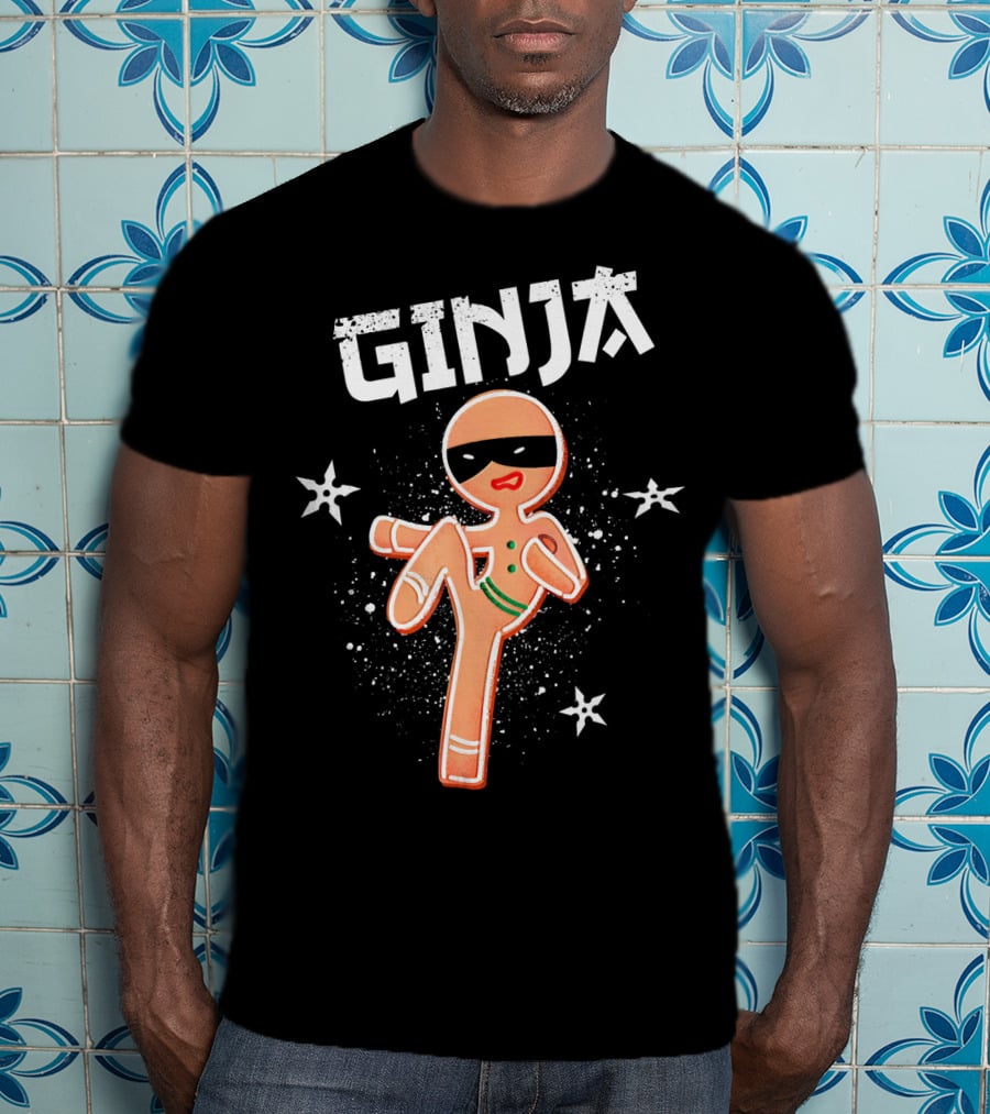 Ginja Ninja Martial Arts Gingerbread Kicker T-Shirt