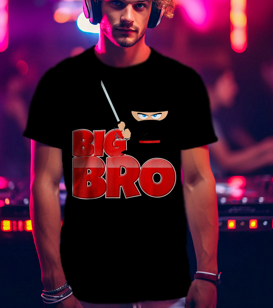 Big Bro Ninja Big Brother With Sword And Mask T-Shirt